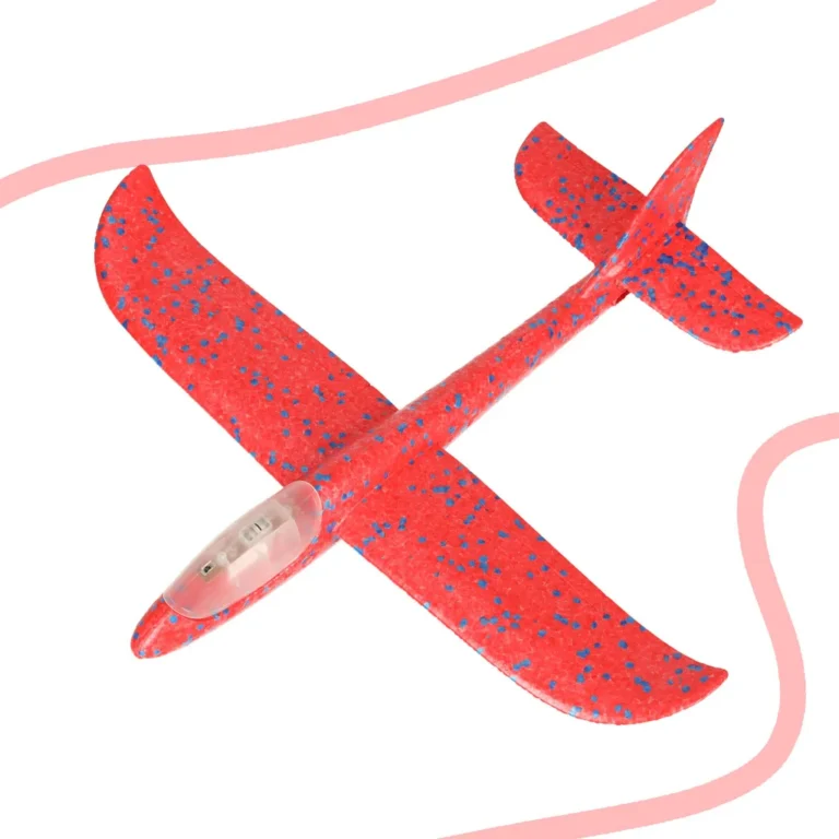 Világító vitorlázórepülő, 2 LED, piros, 48x47cm