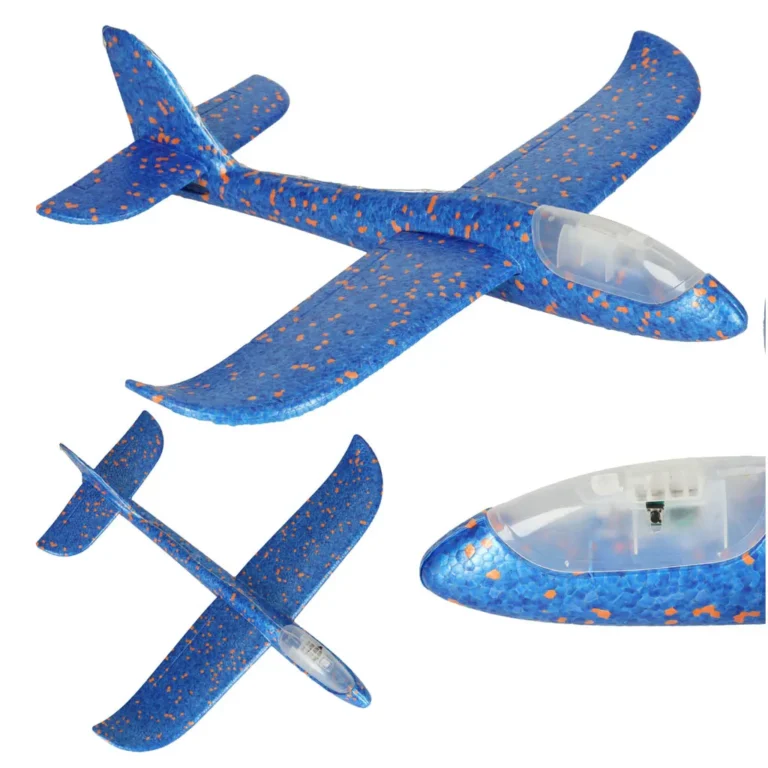 Világító vitorlázórepülő, 8 LED, kék, 48x47cm