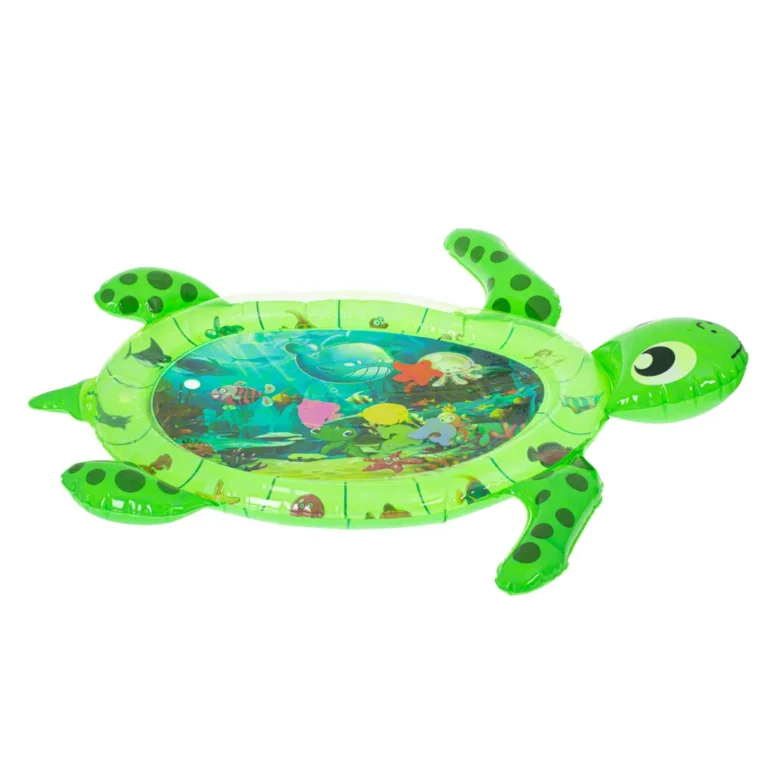 Vízzel tölthető szenzoros interaktív babamatrac, teknős, 99cm x 53cm