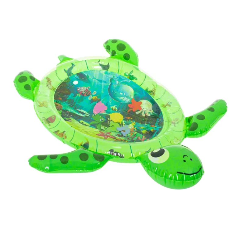 Vízzel tölthető szenzoros interaktív babamatrac, teknős, 99cm x 53cm