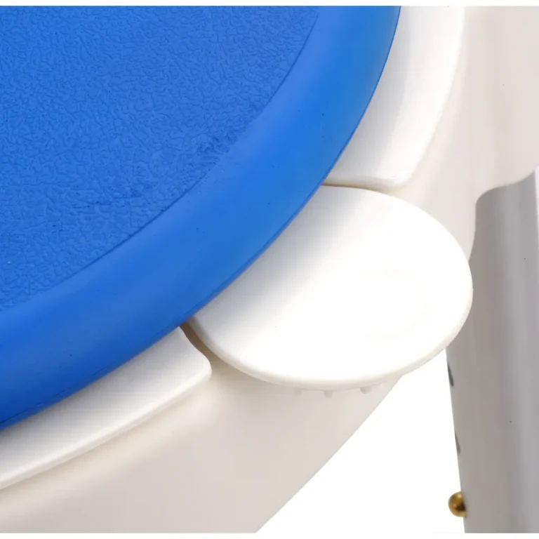 Wellys forgatható zuhanyszék alumínium lábakkal, 35 cm ülőfelület, kék-fehér