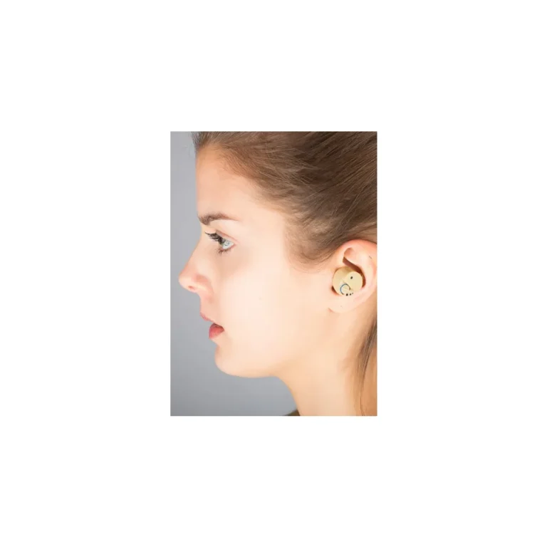 Wellys mini hallókészülék / hallásjavító tokban, tisztítókefével, 6,5 x 5 x 1 cm