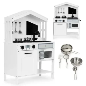 Fa gyermekkonyha, sütő, mikrohullámú sütő, tartozékok ECOTOYS | PLK563W