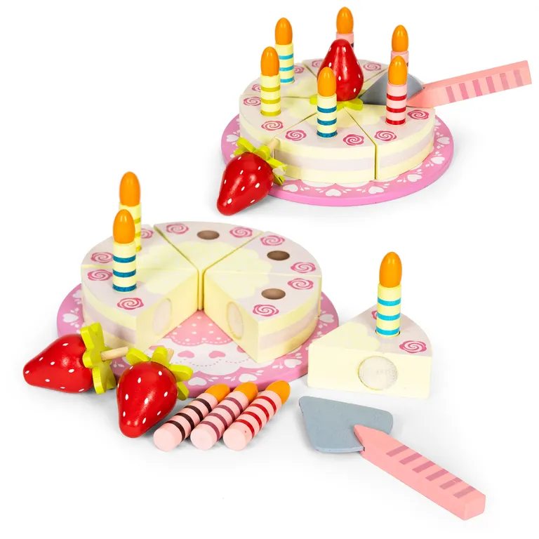 Fa Születésnapi Torta Készlet Gyerekeknek, Velcróval, 16 Elem | TL10032