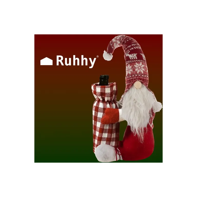 Ruhhy Karácsonyi Manós Palackhuzat : Fehér, Piros, Poliészter, 55 x 18 x 22 cm, 196 g