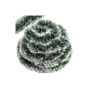 Hosszú és Vastag Karácsonyfa Girland / Karácsonyfa Lánc 6 Méter / 15 cm Fehér Zöld
