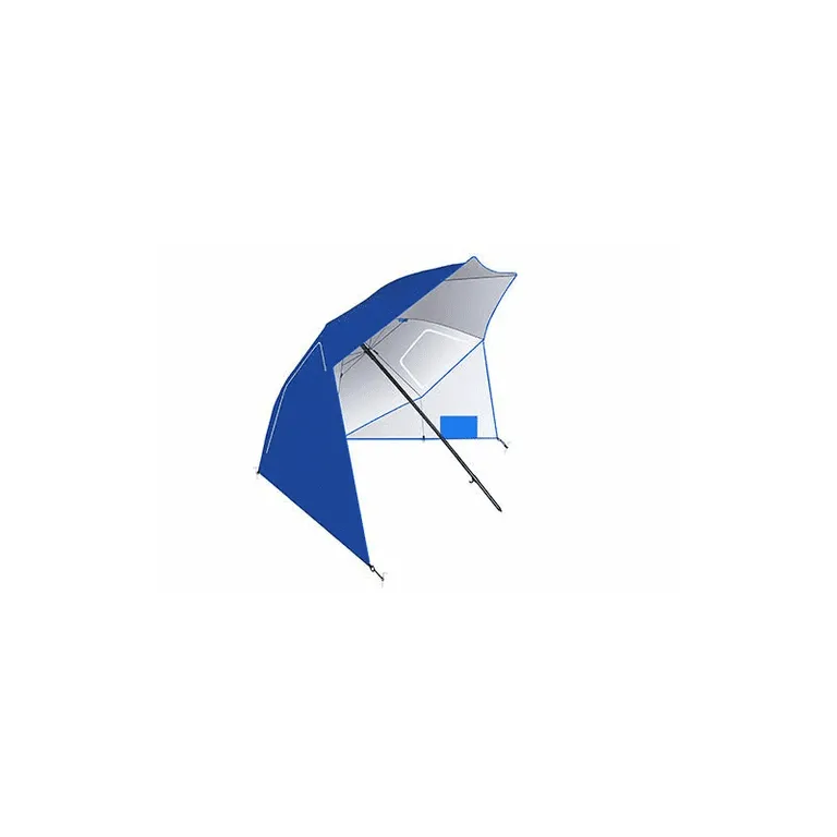 2 az 1-ben leszúrható strand napernyő szélfogó oldalszárnyakkal, kék, 230 cm