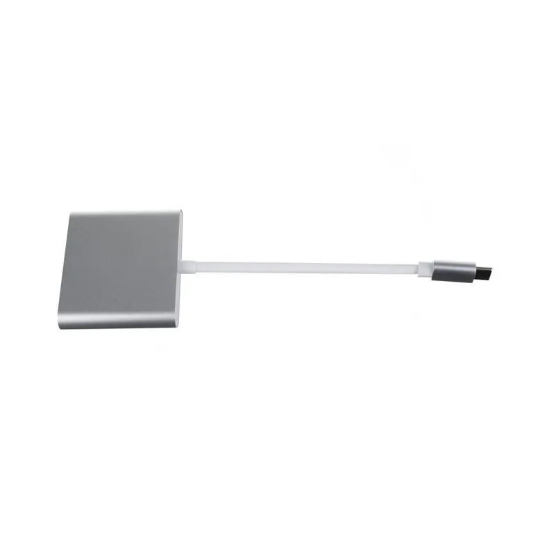 3 az 1-ben univerzális adapter USB/Type-C/HDMI Hub, strapabíró alumínium házzal, 5/6/1 cm, fekete