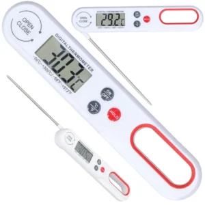Konyhai lcd kijelzős tű húshőmérsékletmérő borhoz 300°c-ig összecsukható