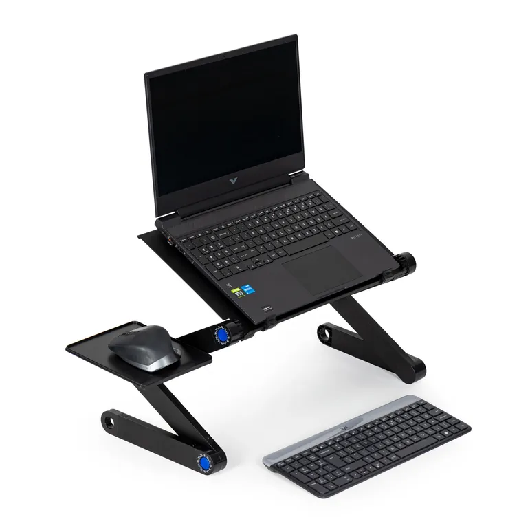 Asztali Állvány, Alumínium Laptop Állvány, Összecsukható, Állítható, 2 Tetejű | PJJLT0005