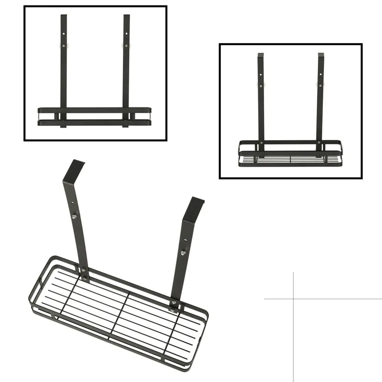 Rozsdamentes Acél Fekete Zuhanytartó Polc