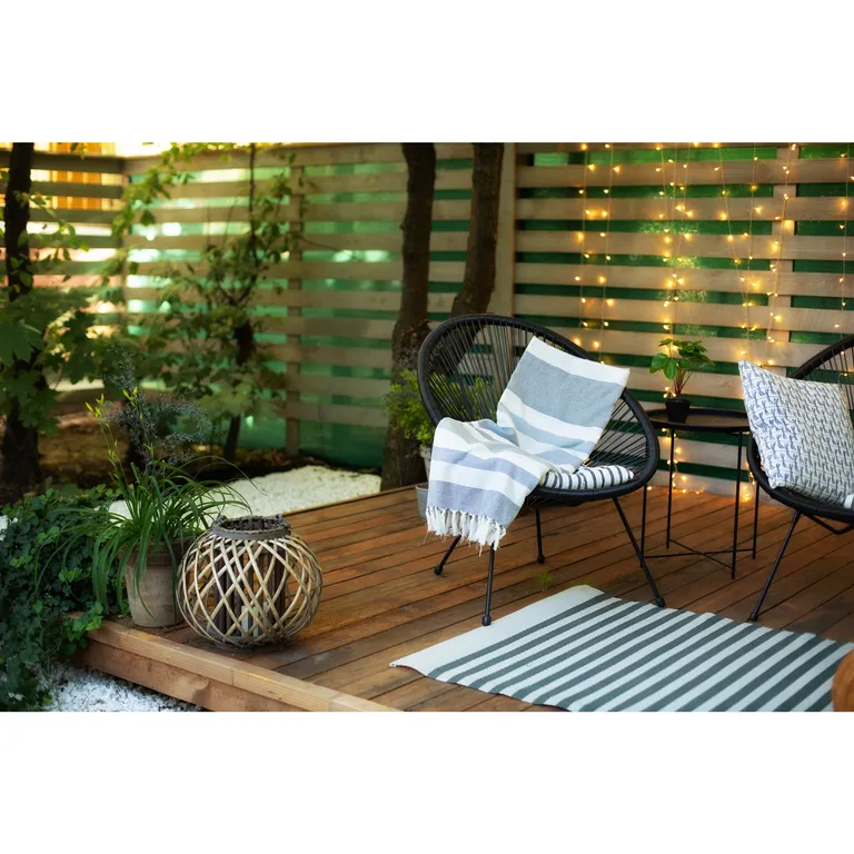 Acapulco fotel, kerti szék, technorattan, 2 db, fekete