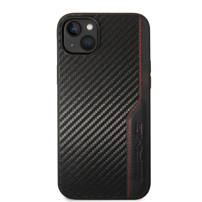 AMG PU Carbon Effect hátlap az iPhone 14 Plus készülékhez Fekete