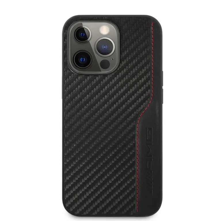 AMG PU Carbon Effect hátlap az iPhone 14 Pro készülékhez Fekete