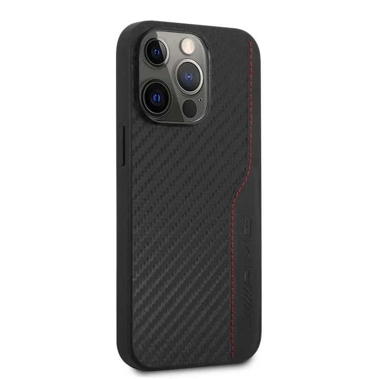 AMG PU Carbon Effect hátlap az iPhone 14 Pro készülékhez Fekete