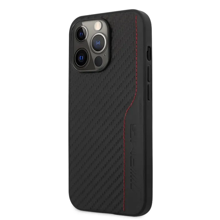 AMG PU Carbon Effect hátlap az iPhone 14 Pro készülékhez Fekete