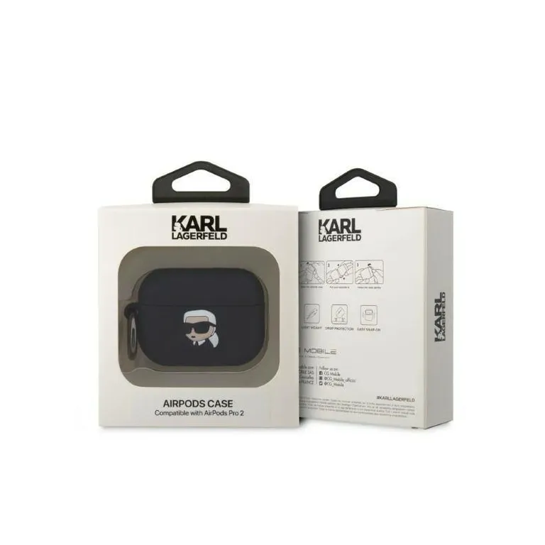 Apple Airpods Pro 2 Case Karl Lagerfeld Szilikon Karl Head 3D fekete
