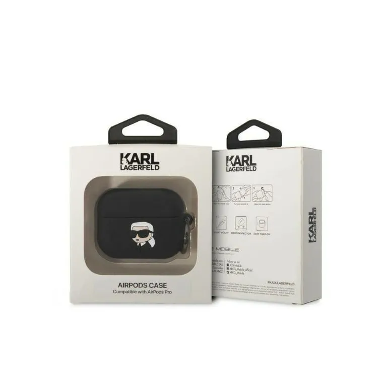 Apple Airpods Pro Karl Lagerfeld Szilikon Karl Head 3D fekete