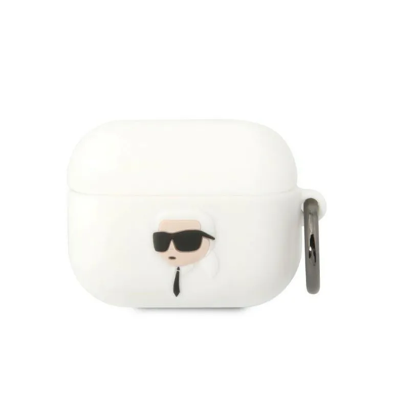Apple Airpods Pro Karl Lagerfeld Szilikon Karl Head 3D (gömb) Fehér