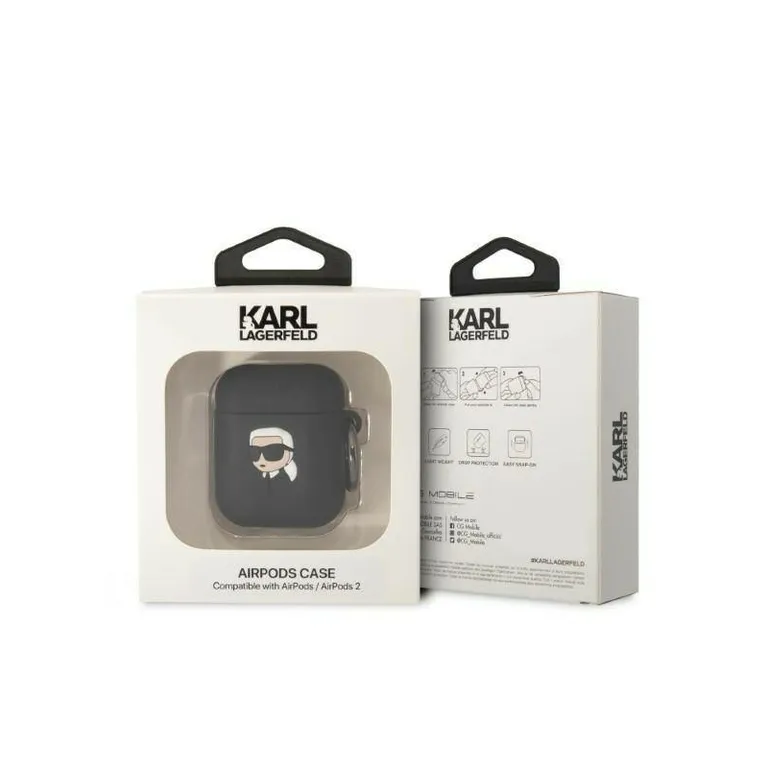 Apple Airpods tok Karl Lagerfeld Szilikon Karl Head 3D fekete