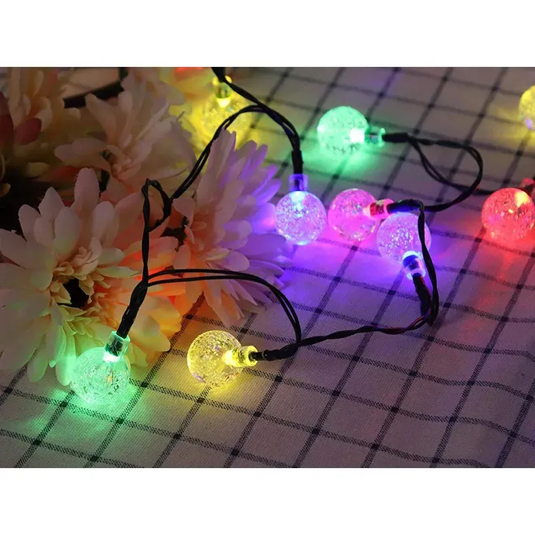 Automatikus, Napelemes, 20 LED-es Kerti Girland, Többszínű