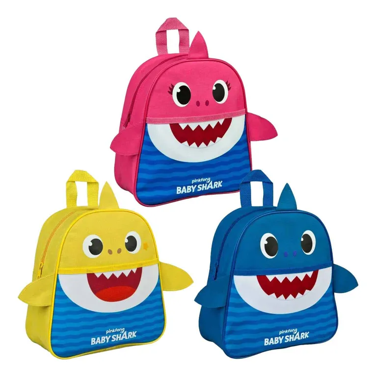 Baby Shark hátizsák 3féle színben 27 cm [kék, rózsaszín, sárga]