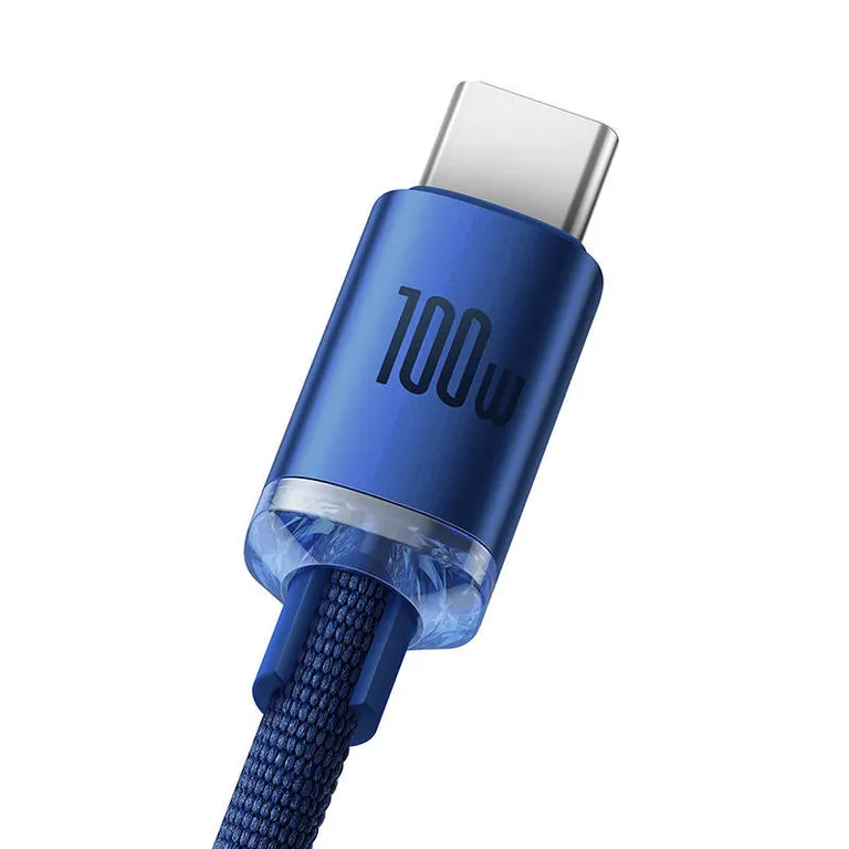 Baseus Crystal Shine kábel USB-ről USB-C-re, 5A100W1.2m (kék)