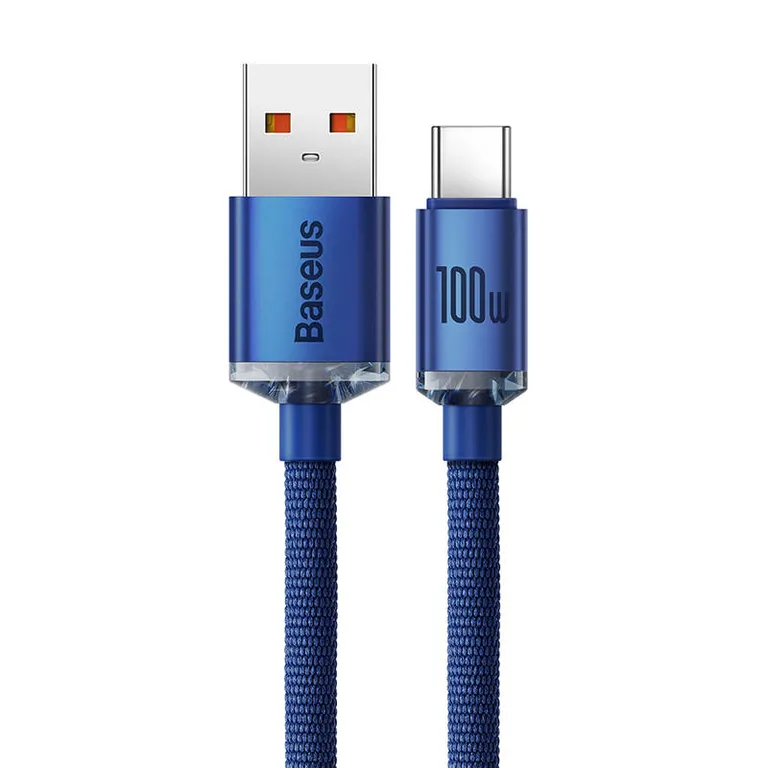 Baseus Crystal Shine kábel USB-ről USB-C-re, 5A100W1.2m (kék)