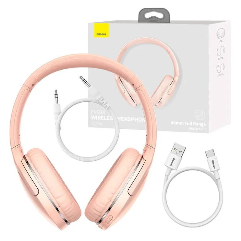 Baseus Encok vezeték nélküli fejhallgató D02 Pro (rózsaszín)