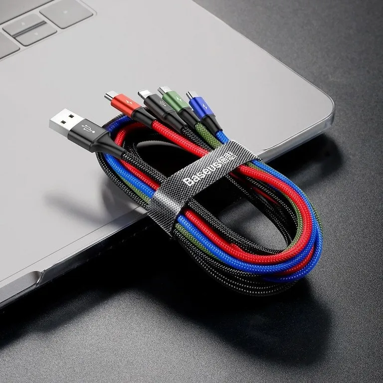 Baseus Fast USB kábel 4in1 2xUSB-C / Lightning / Micro 3,5A 1,2m - Fekete