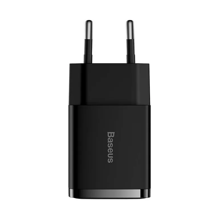 Baseus kompakt gyorstöltő, 2x USB, 10,5W (fekete)