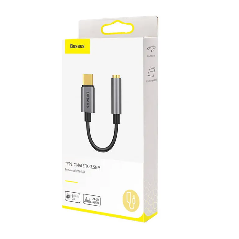 Baseus L54 audio adapter USB-C + mini jack 3,5mm (fekete+szürke)