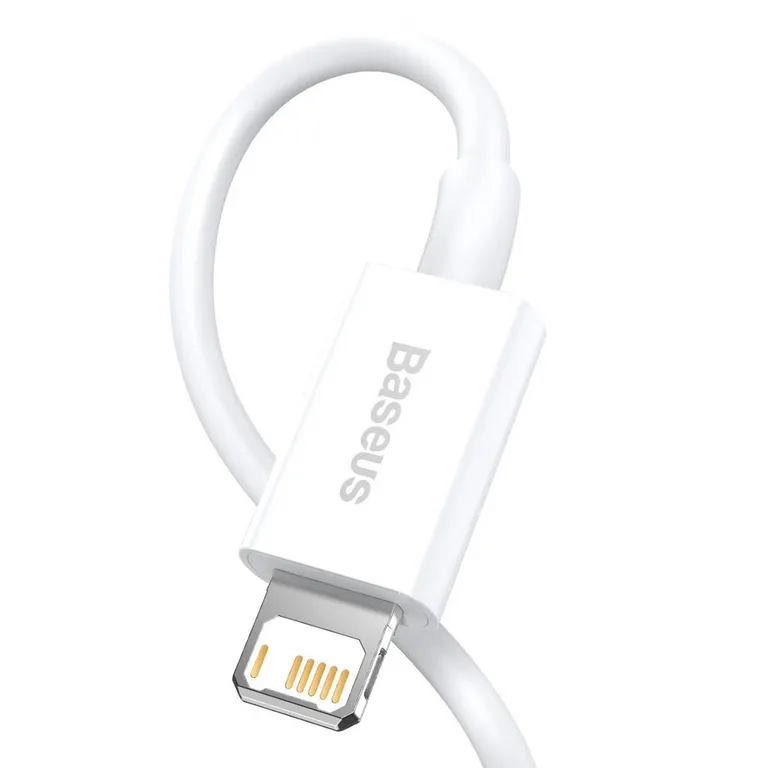 Baseus Superior Series kábel USB Lightning, 2,4A, 0,25m (fehér)