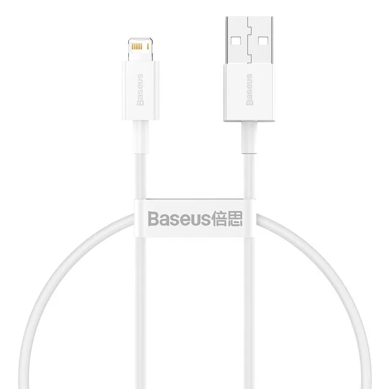 Baseus Superior Series kábel USB Lightning, 2,4A, 0,25m (fehér)