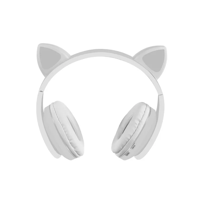 Bluetooth vezeték nélküli macskafüles fejhallgató LED világítással, fehér 8x19,5x18 cm