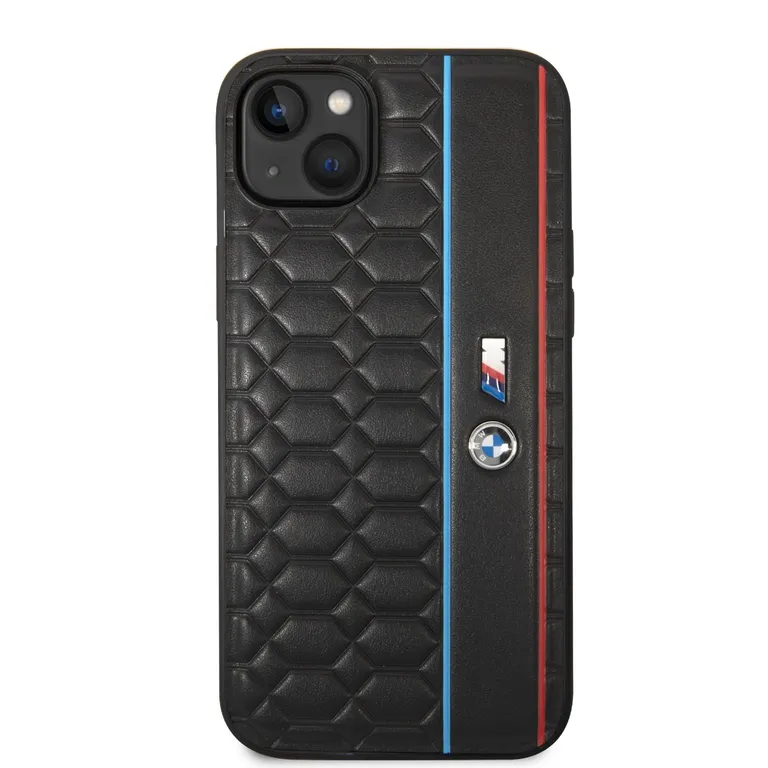 BMW M hatszögletű mintás hátlap iPhone 14 Plus készülékhez Fekete