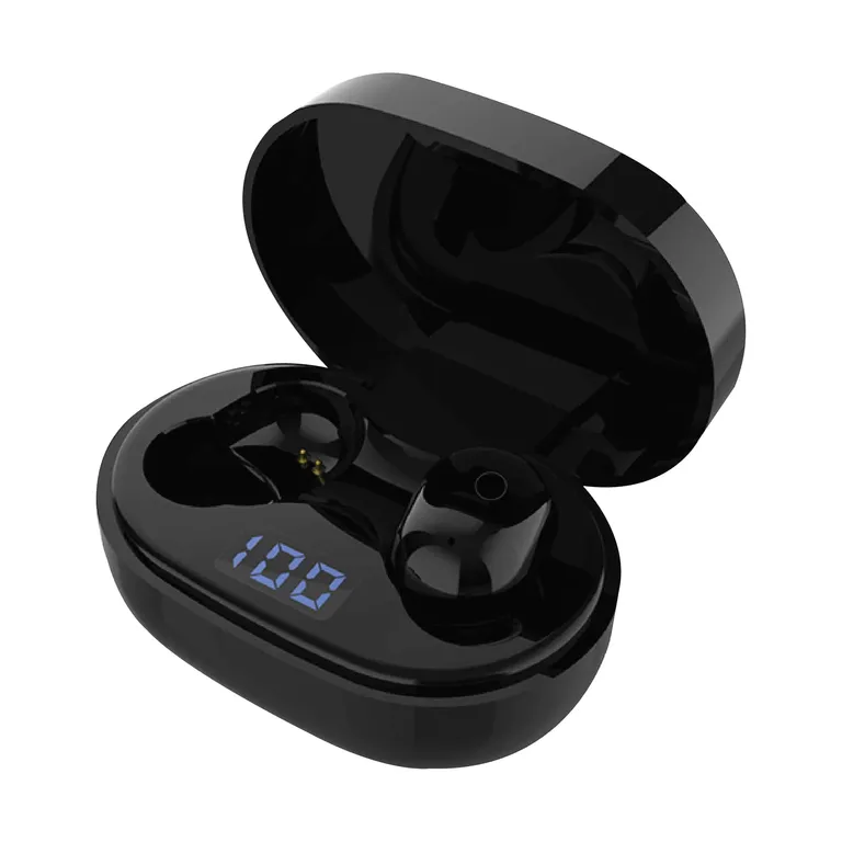 Bohemic Vezeték nélküli fülhallgató töltős tokkal, 250 mAh, 58x25x39 mm, fekete