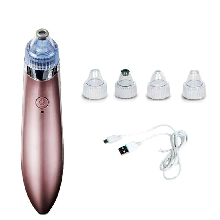Cenocco Beauty Vákuumos pórustisztító mitesszerek és pattanások ellen 4 különböző fejjel, USB, rózsaszín