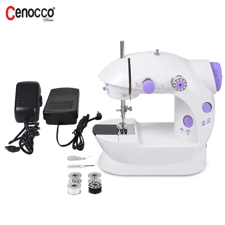 Cenocco Mini varrógép kiegészítőkkel, ABS/acél, fehér-lila