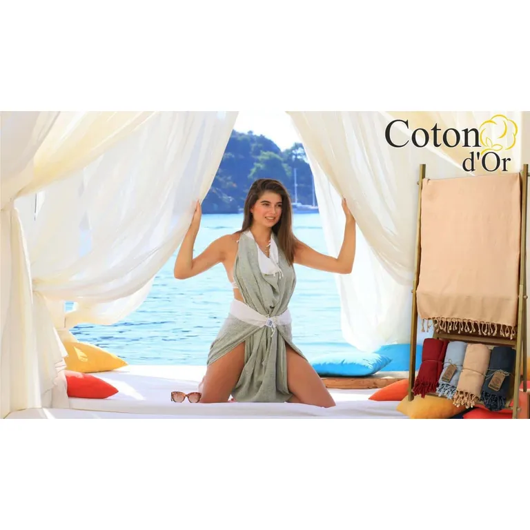 Coton D'Or PS -128 pamut törölköző 95x17, 100% pamut, világosszürke