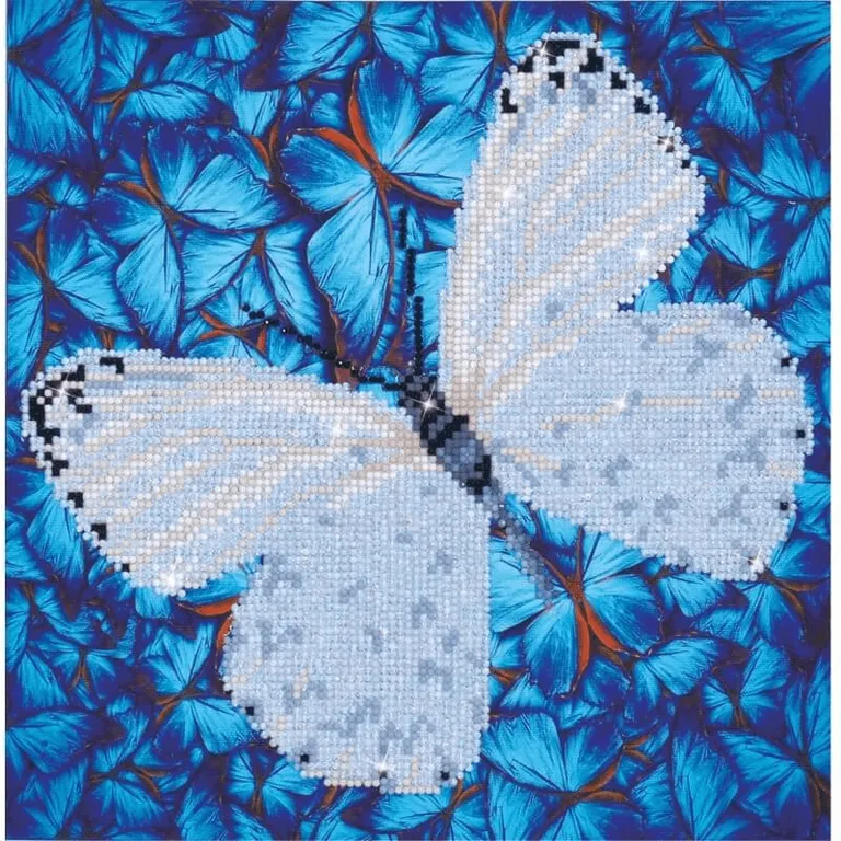 Diamond Dotz - gyémántfestő kép, fehér pillangó
