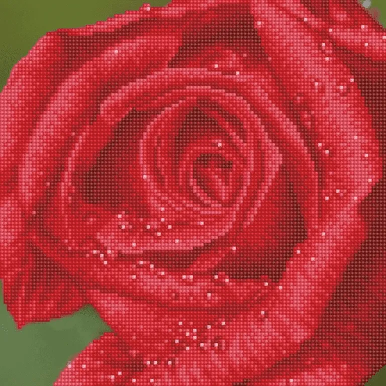 Diamond Dotz - gyémántfestő kép, harmatcseppes rózsa