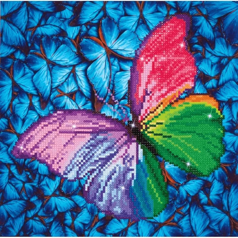 Diamond Dotz - gyémántfestő kép, színes pillangó