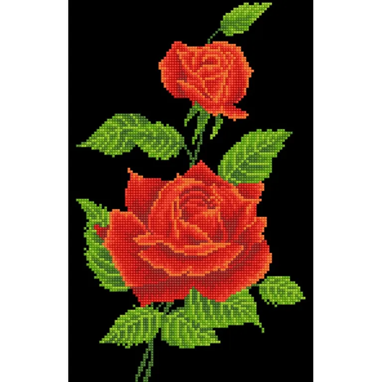 Diamond Dotz - gyémántfestő kép, vörös rózsa