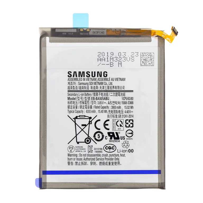 EB-BA505ABU Samsung Baterie Li-Ion 4000mAh (szervizcsomag)