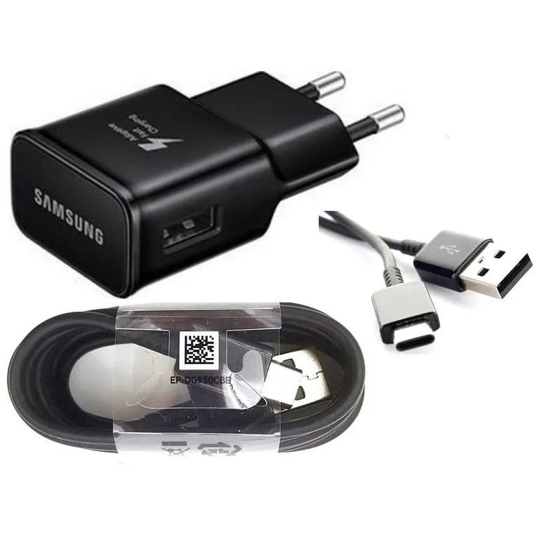 EP-TA20EBE + EP-DG950CBE Samsung 15W-os utazási töltő + USB-C adatkábel Fekete