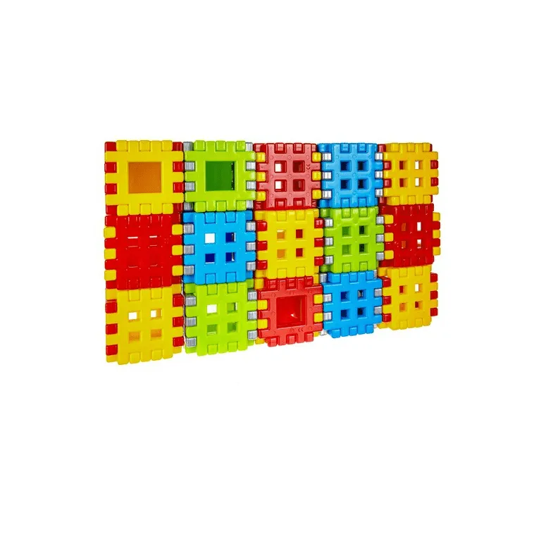 Adusie 90 db-os rácsos építőelem készlet, műanyag, 10,5×10,5 cm, színes