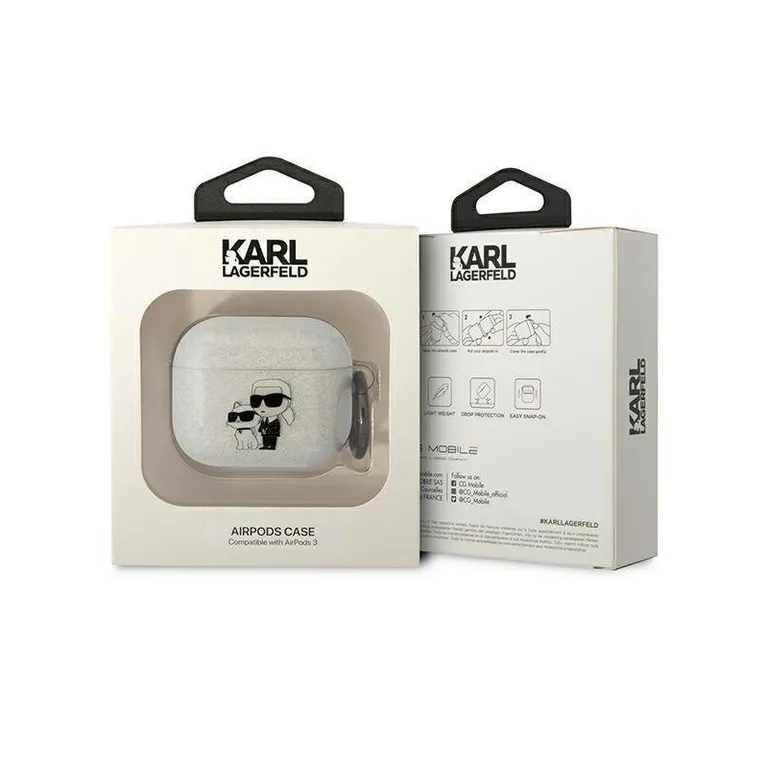 Eredeti Apple Airpods 3 Carl Karl Lagerfeld Glier Karl & Chupette (KLA3HNKCTGT) Átlátszó