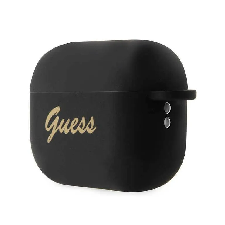 Eredeti Apple Airpods Pro 2 Guess Silicone Charm Heart Collection (GUAP2LSCHSK) Fekete tok