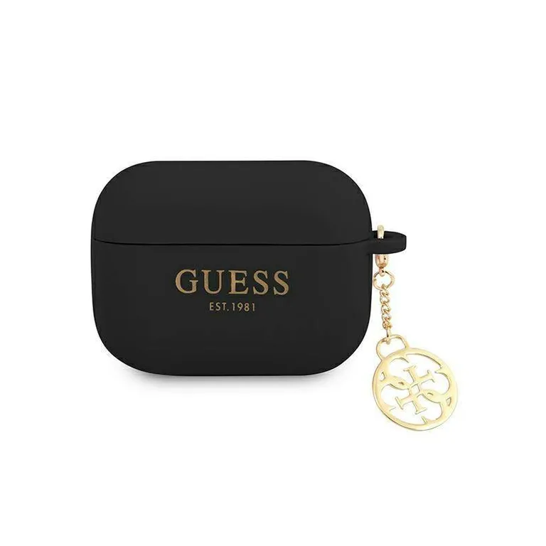 Eredeti Apple Airpods Pro Guess Silicone Charm 4G Collection (Guaplsc4ek) Fekete tok